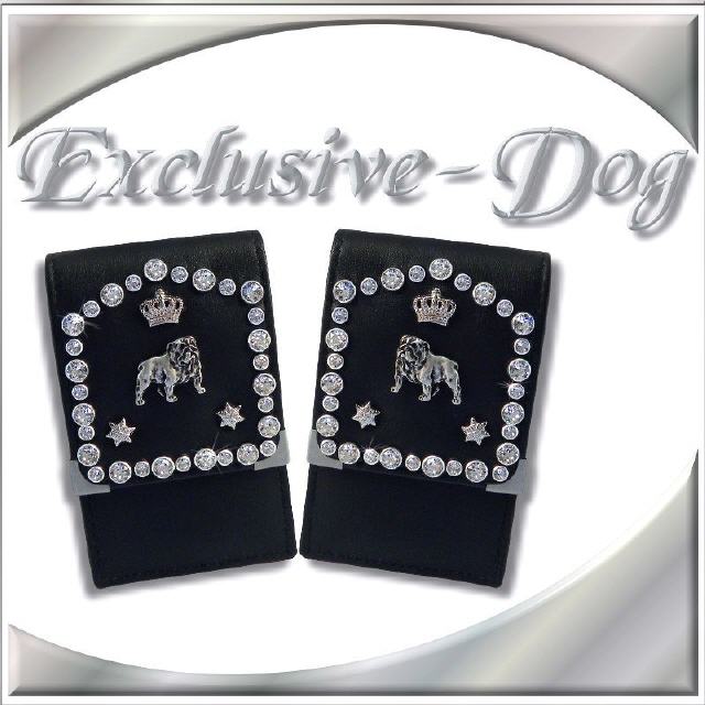 English Bulldog Zigarettenetui Leder Strass