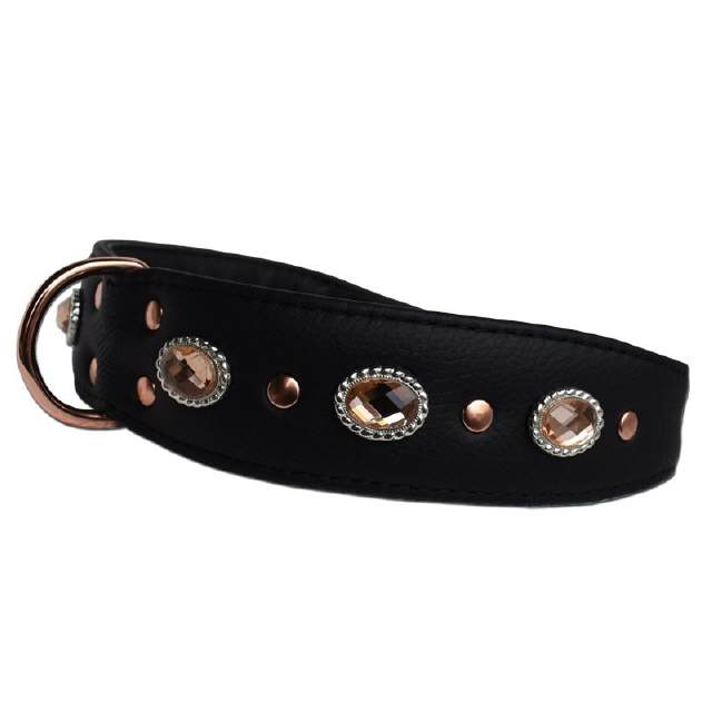 " Lederhalsband Noir Ros&eacute; "
